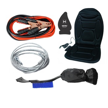Pachet auto de iarna: Cabluri curent baterie 200 A + Husa auto cu incalzire si masaj cu telecomanda + perie cu manusa si racleta gheata,55cm + cablu sarcina Otel 2 Tone (sufa tractare) + odorizant Metru Patrat CADOU Pachet auto de iarna: Cabluri curent baterie 200 A + Husa auto cu incalzire si masaj cu telecomanda + perie cu manusa si racleta gheata,55cm + cablu sarcina Otel 2 Tone (sufa tractare) + odorizant Metru Patrat CADOU