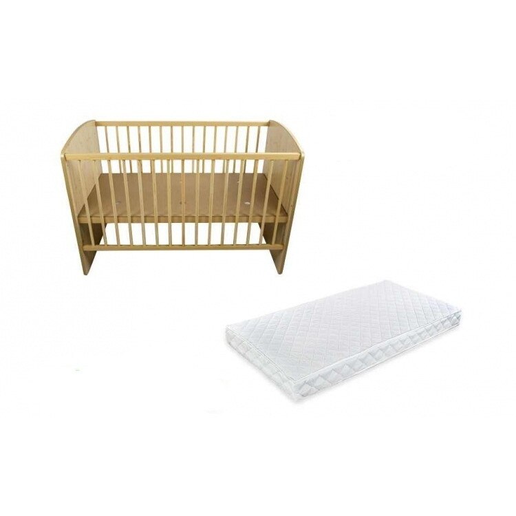 Set 2 piese, patut din lemn cu salteluta, 120x60 cm, Klups