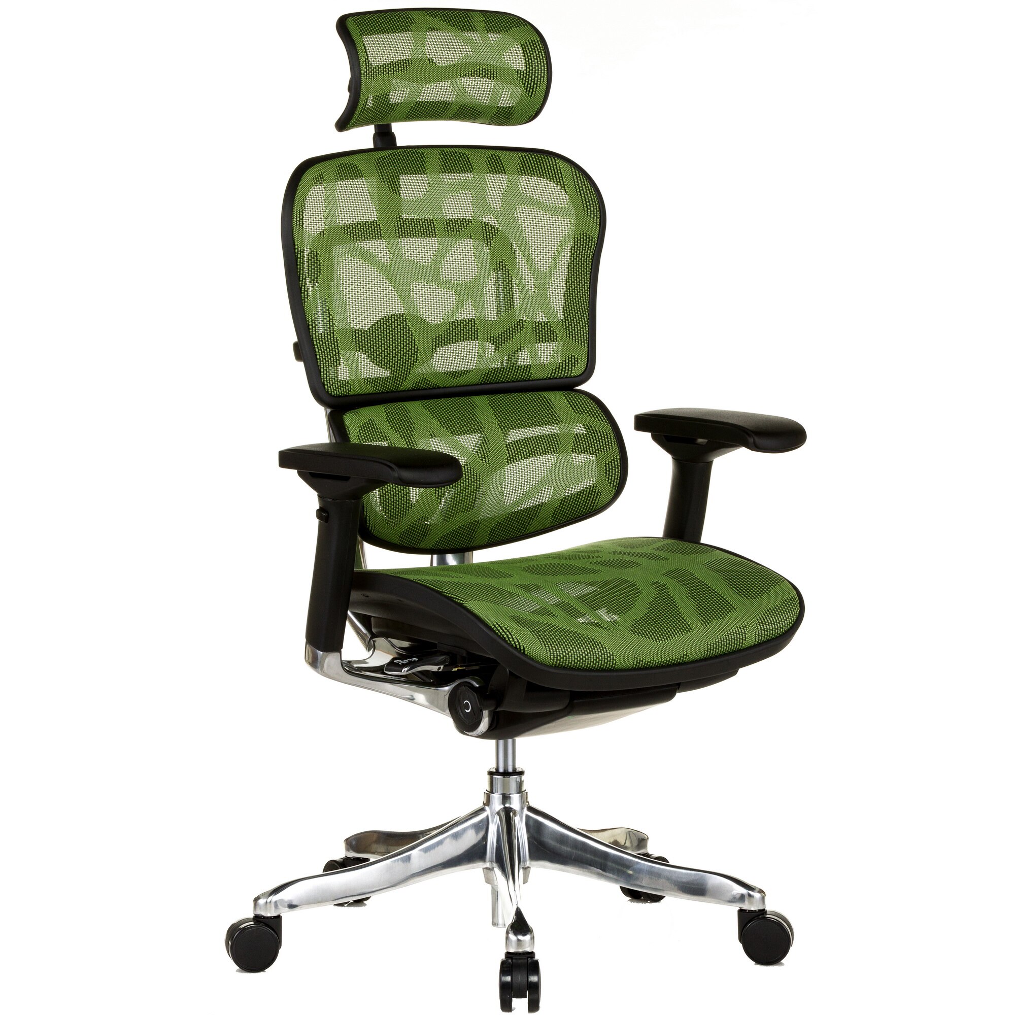 Scaun QMOBILI Ergohuman v2 Plus Elite, mesh ZB Verde, tetiera 2D, suport lombar, brate reglabile 4D, sezut translabil