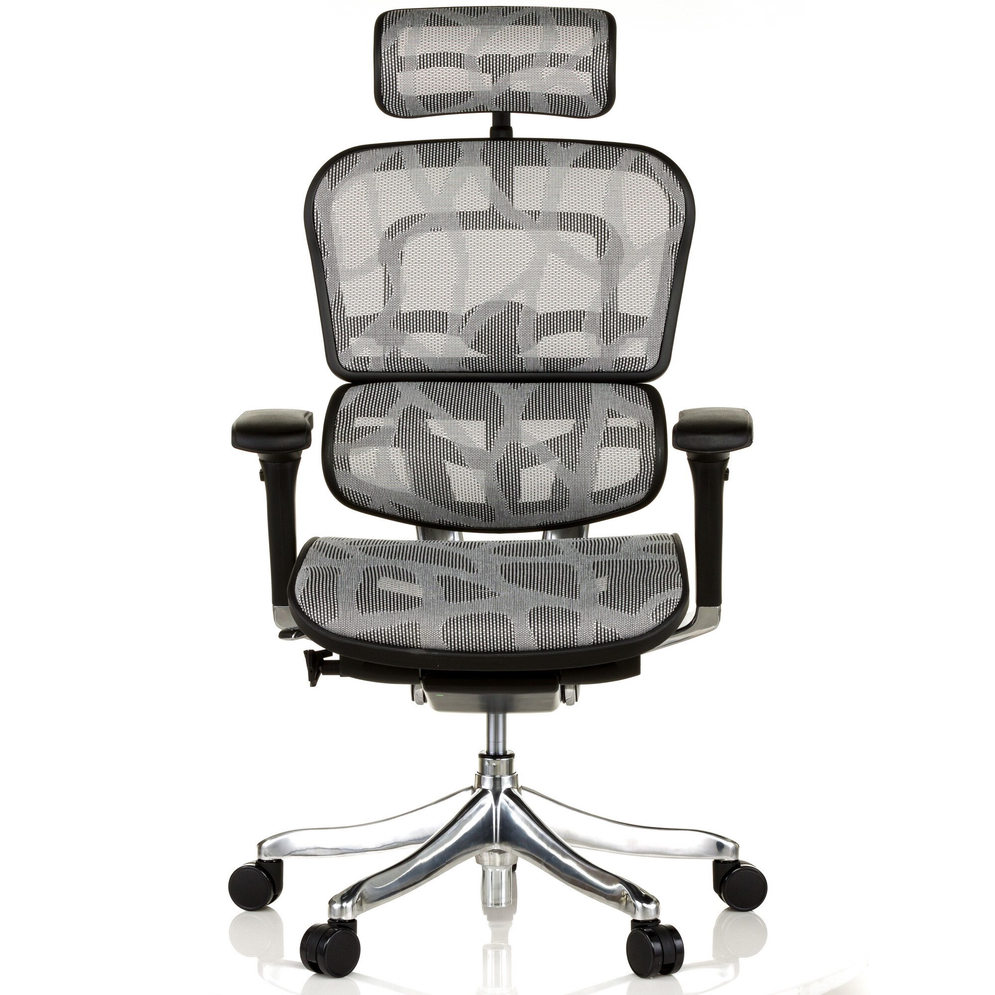 Scaun QMOBILI Ergohuman v2 Plus Elite, mesh ZB Alb, tetiera 2D, suport lombar, brate reglabile 
