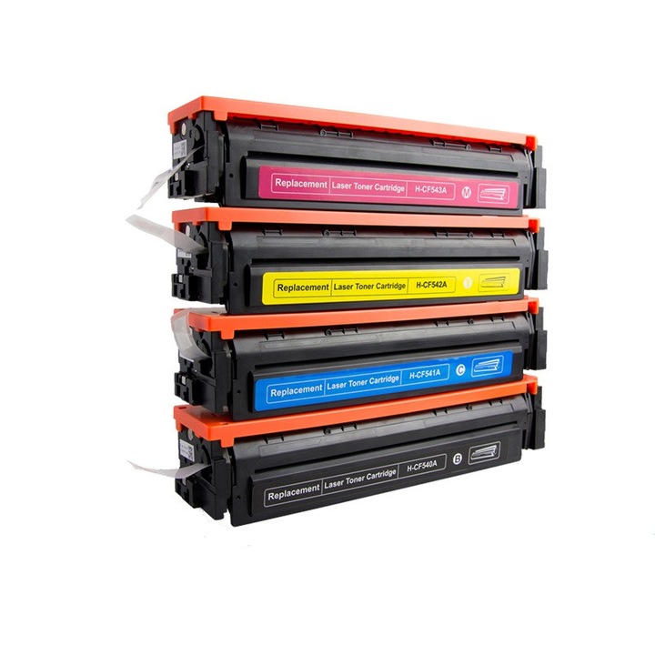 Set de 4 Cartuse Imago Print, compatibile cu HP CF540A, CF541A, CF542A, CF543A, Nr. 203A, BK/C/M/Y, pentru HP Color Laserjet Pro M280NW, Laserjet Pro M281FDW, Laserjet Pro M281FDW