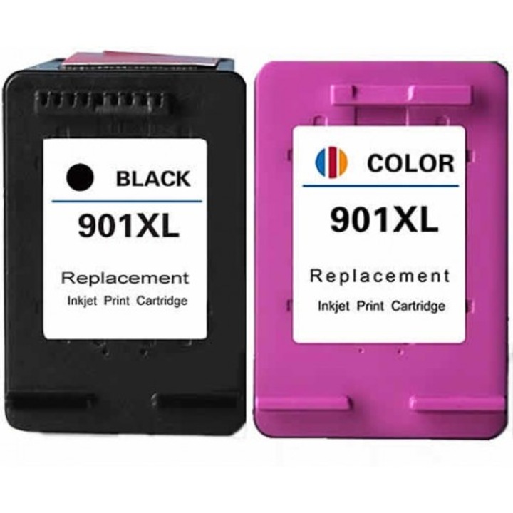 Set 2 cartuse compatibile hp 901XL Bk,Color