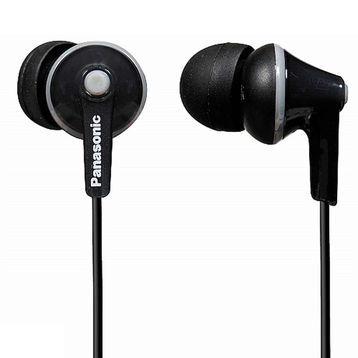 Aудио слушалки Panasonic RP-HJE125E-K, In-Ear, Черни/Black