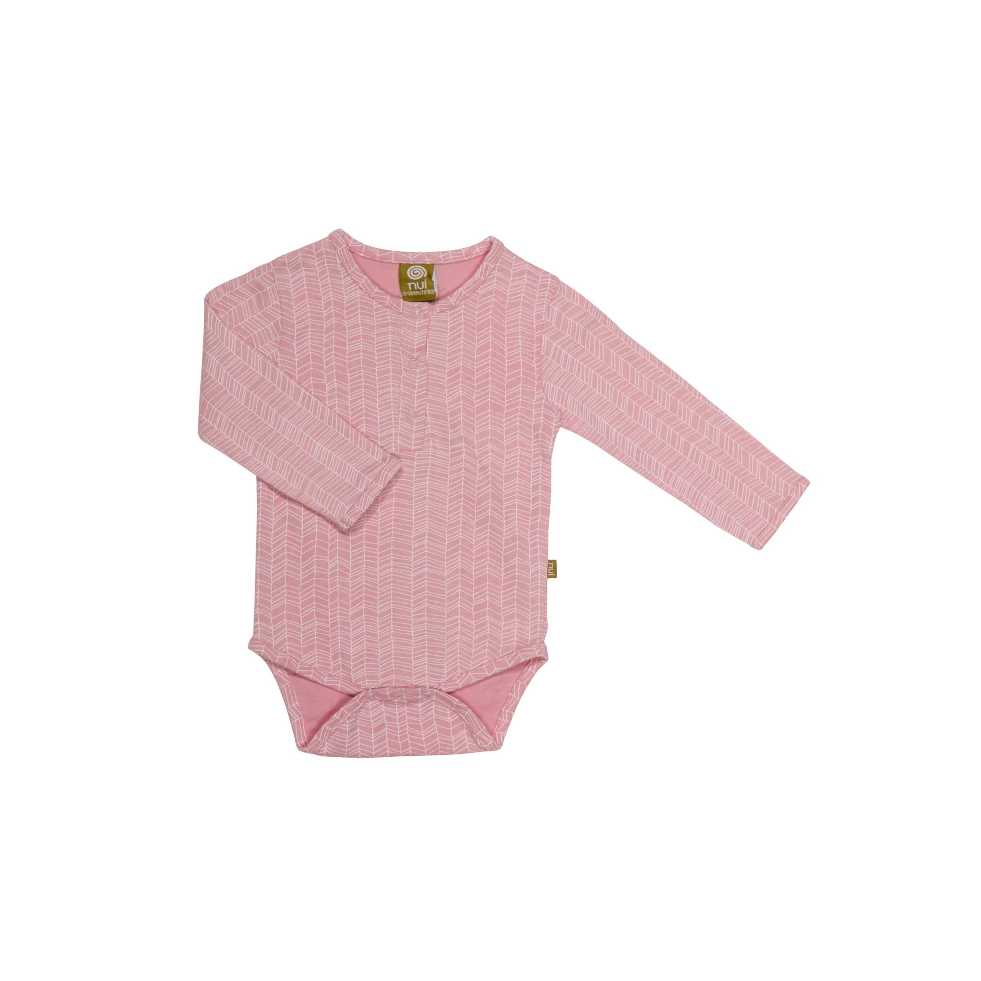 Costum body Penn din bumbac organic, culoarea roz deschis