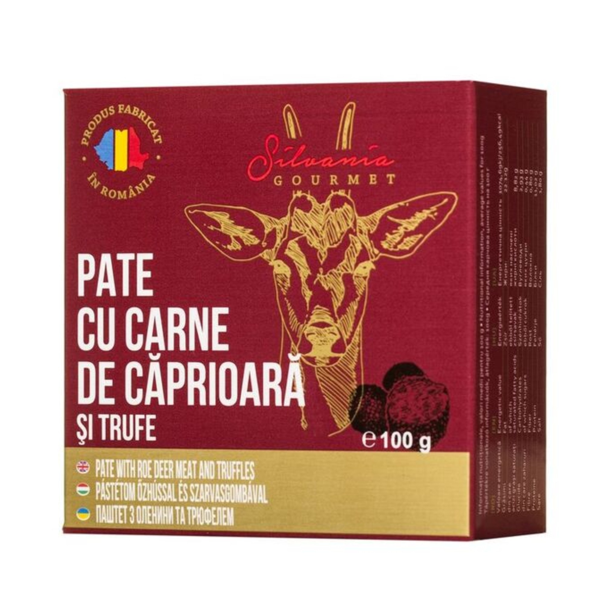 Pate cu carne caprioara si trufe, Silvania Gourmet, 100 gr