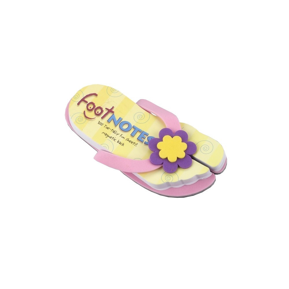 Carnetel in forma de papuc de plaja Roz cu floare