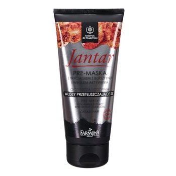 Pre-masca cu extract de Chihlimbar si carbune activ pentru par gras, „Jantar”, 200 ml Pre-masca cu extract de Chihlimbar si carbune activ pentru par gras, „Jantar”, 200 ml