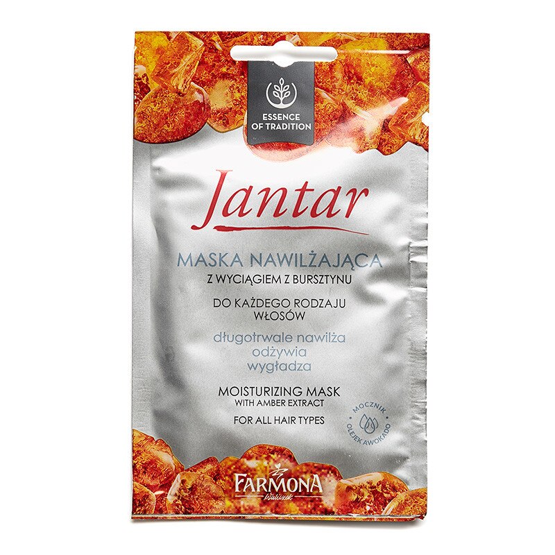 Masca hidratanta cu extract de Chihlimbar pentru toate tipurile de par „Jantar”, 20 gr