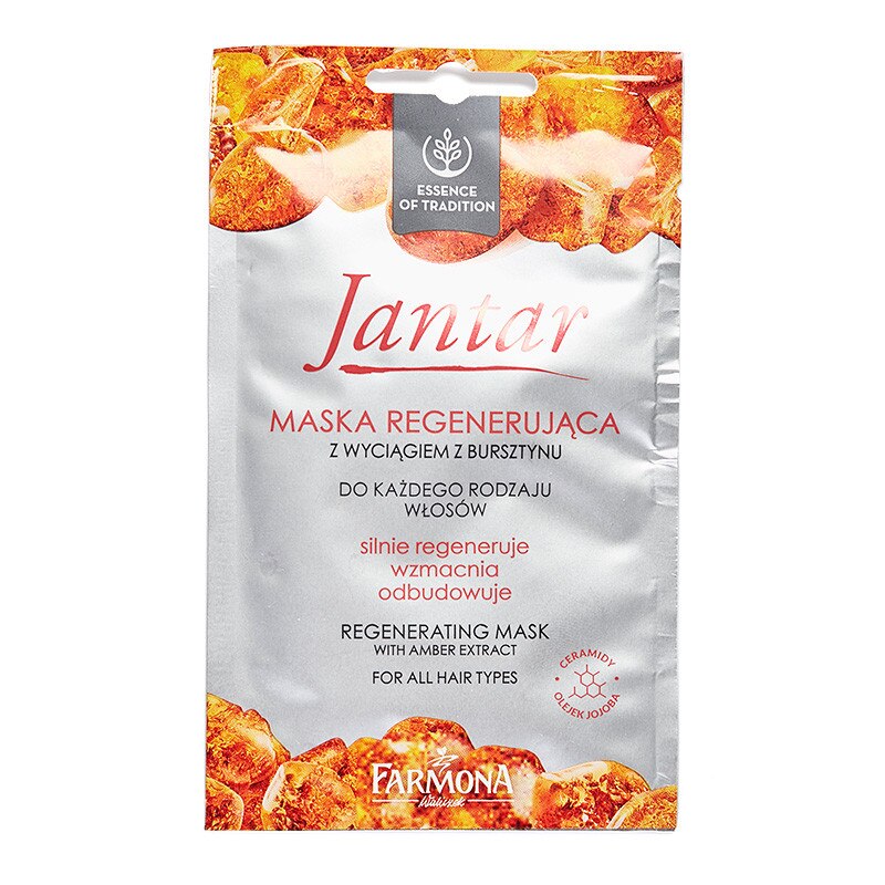 Masca regeneranta cu extract de Chihlimbar pentru toate tipurile de par „Jantar”, 20 gr
