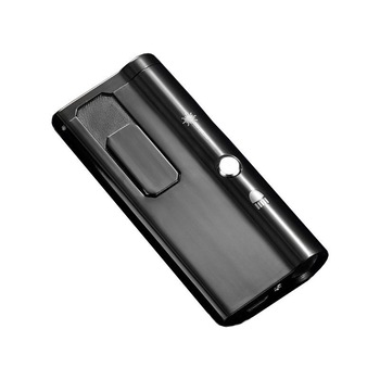 Bricheta Electrica Anti-Vant cu Incarcare USB, Bigshot™, Pointer si Lanterna, Negru Bricheta Electrica Anti-Vant cu Incarcare USB, Bigshot™, Pointer si Lanterna, Negru