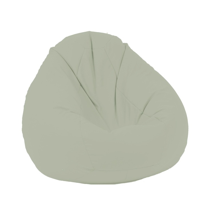 Fotoliu Pufrelax tip Sac Nirvana Gigant Teteron, Crem, pretabil si la exterior, husa detasabila, umplut cu perle polistiren