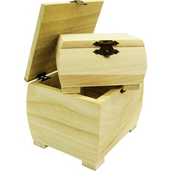 Set 2 cutii din lemn cu picior 12.5 x 9.5 x 9.5 cm Set 2 cutii din lemn cu picior 12.5 x 9.5 x 9.5 cm