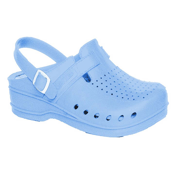 Papuci medicali unisex, PODOMED, 42/43, alb/albastru, sintetici