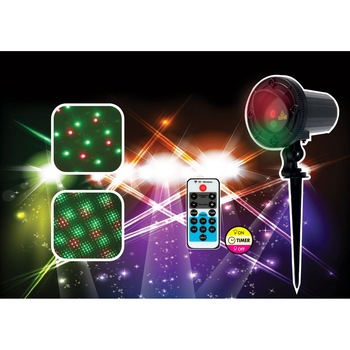 Instalatie Craciun IDL Laser Shower cu telecomanda ce creeaza efecte speciale de licurici clipitori in tonuri de verde si rosu, Carcasa de aluminiu si tarus de fixare din metal Instalatie Craciun IDL Laser Shower cu telecomanda ce creeaza efecte speciale de licurici clipitori in tonuri de verde si rosu, Carcasa de aluminiu si tarus de fixare din metal