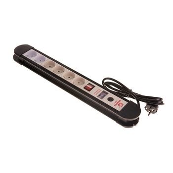 Prelungitor de Casa Guardian Shield, 6 Prize, Buton ON/OFF, Protectie si Indicator Voltaj, 602 Negru/Alb Prelungitor de Casa Guardian Shield, 6 Prize, Buton ON/OFF, Protectie si Indicator Voltaj, 602 Negru/Alb