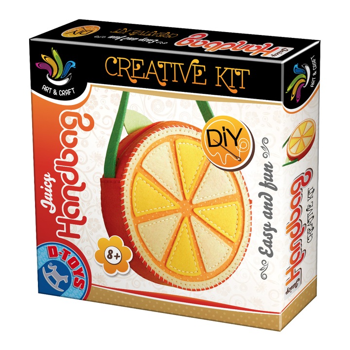 Joc creativ D-Toys, Set de creat geanta, portocale