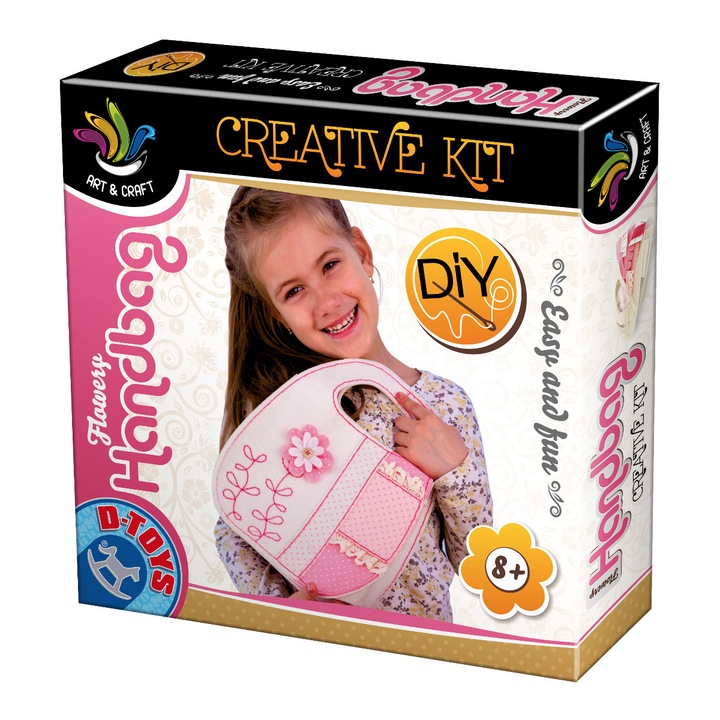 Креативна игра D-Toys, Комплект за създаване на чанта с цветя