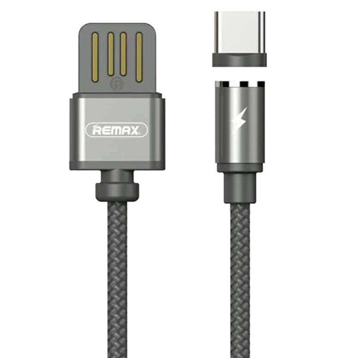 Mágneses kábel Remax-RC095d C típusú, 1m, sötétszürke