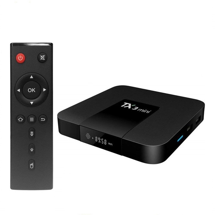 Mini PC TV Box TX3 Mini, 4K, Quad-Core, 2GB RAM, 16GB, WiFi, USB, HDMI, H265, Android 7.1.2, LCD дисплей, КОНФИГУРИРАН с приложения за телевизия, филми, сериали, Youtube, БЕЗПЛАТНА КОНСУЛТАЦИЯ