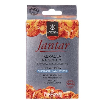 Tratament la cald cu extract de Chihlimbar pentru par uscat, fragil „Jantar”, 17ml x 15ml x 5ml Tratament la cald cu extract de Chihlimbar pentru par uscat, fragil „Jantar”, 17ml x 15ml x 5ml