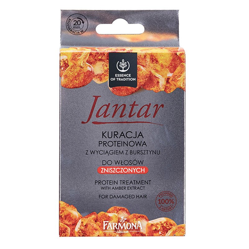 Tratament regenerant cu Proteine si extract de Chihlimbar pentru par deteriorat „Jantar”, 17ml x 17ml x 5 ml