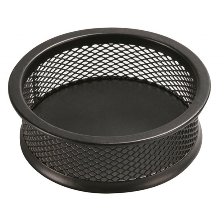 Suport metalic Mesh, pentru agrafe, forma rotunda - D90mm, H32mm, Q-Connect - negru