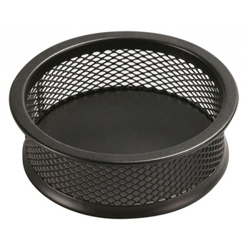 Suport metalic Mesh, pentru agrafe, forma rotunda - D90mm, H32mm, Q-Connect - negru Suport metalic Mesh, pentru agrafe, forma rotunda - D90mm, H32mm, Q-Connect - negru
