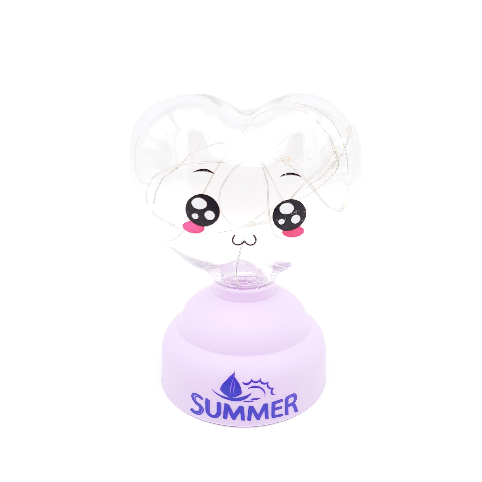 Lampa de veghe camera copilului, leduri multicolore, inima, mov