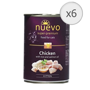 Hrana umeda pentru pisici Nuevo Pasare, 6x400g Hrana umeda pentru pisici Nuevo Pasare, 6x400g