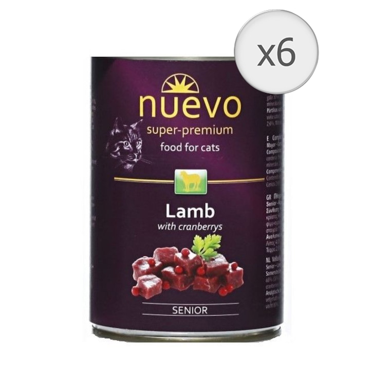 Мокра храна за котки Nuevo Senior, 6x400 гр