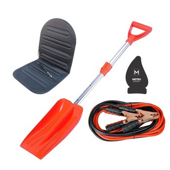 Pachet auto de iarna: Lopata pentru zapada 16,3x30 cm cu maner telescopic 68-87 cm + husa auto cu incalzire premium + cabluri curent baterie 400 A + odorizant Metru Patrat CADOU Pachet auto de iarna: Lopata pentru zapada 16,3x30 cm cu maner telescopic 68-87 cm + husa auto cu incalzire premium + cabluri curent baterie 400 A + odorizant Metru Patrat CADOU