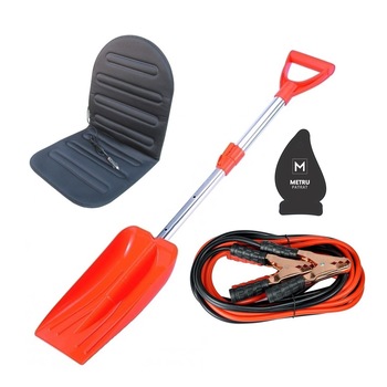 Pachet auto de iarna: Lopata pentru zapada 16,3x30 cm cu maner telescopic 68-87 cm + husa auto cu incalzire premium + cabluri curent baterie 200 A + odorizant Metru Patrat CADOU Pachet auto de iarna: Lopata pentru zapada 16,3x30 cm cu maner telescopic 68-87 cm + husa auto cu incalzire premium + cabluri curent baterie 200 A + odorizant Metru Patrat CADOU