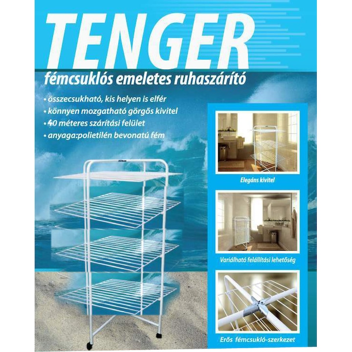 Ruhaszárító Tenger 4 polcos emeletes ruhaszárító