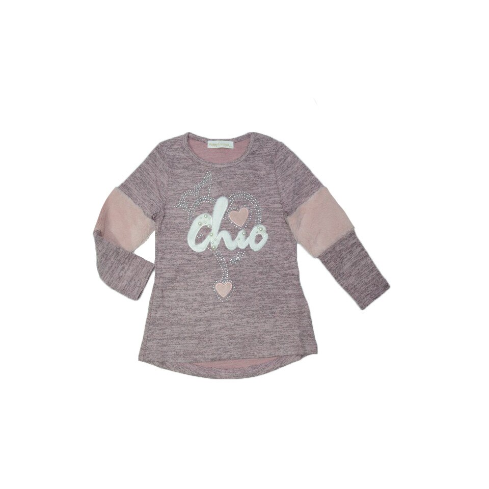 Bluza cu maneca lunga fetite Happy House FOFO-018-R, Roz