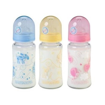 Biberon cu gat larg din sticla, 240 ml, 44240, Baby Nova Biberon cu gat larg din sticla, 240 ml, 44240, Baby Nova