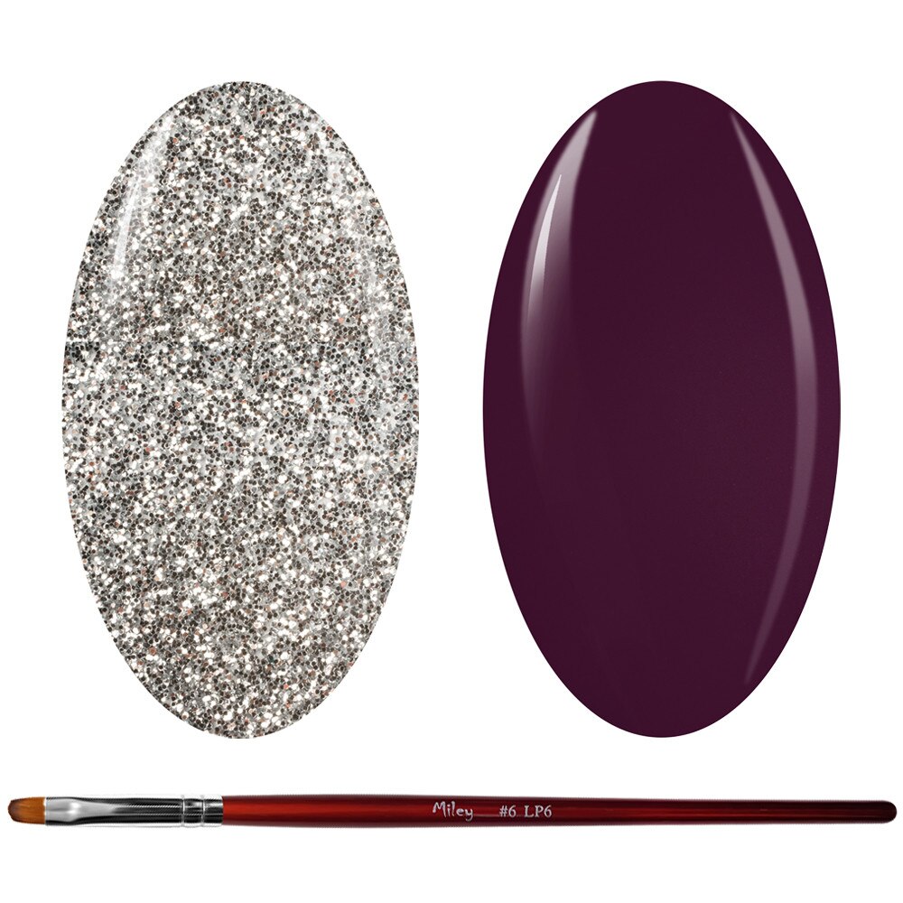 Kit Manichiura Gel Color, 2 Geluri Color si 1 Pensula Gel, K2GP-59G/74