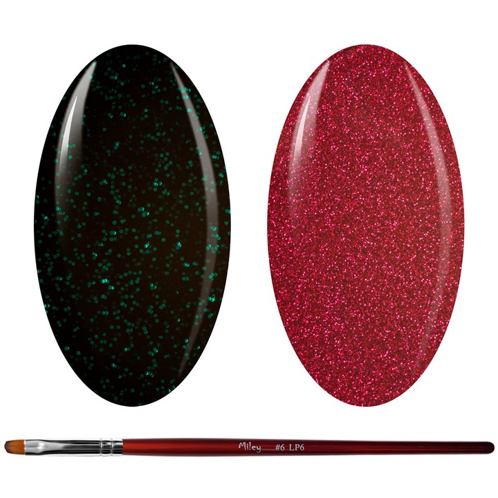 Kit Manichiura Gel Color, 2 Geluri Color si 1 Pensula Gel, K2GP-50G/64G