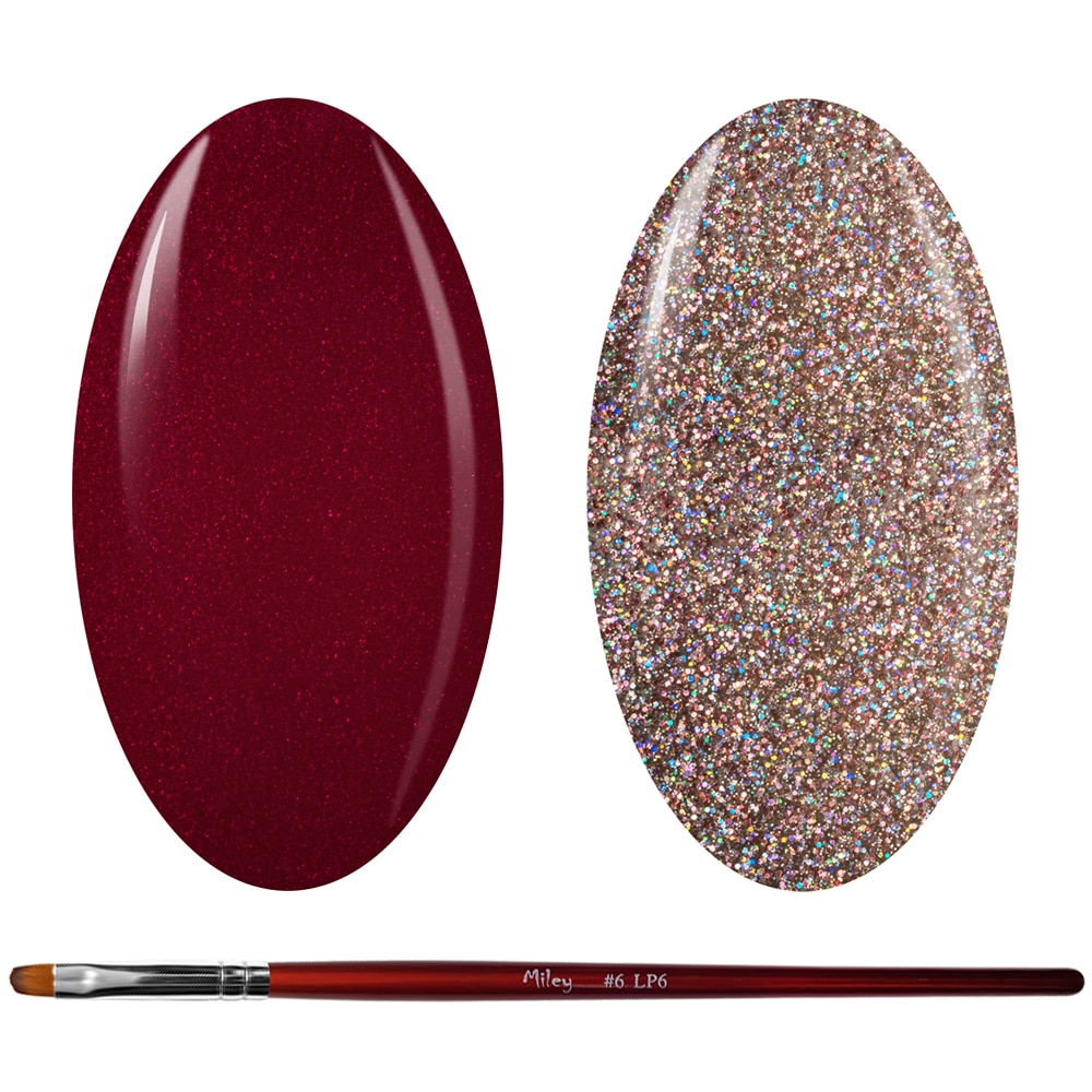 Kit Manichiura Gel Color, 2 Geluri Color si 1 Pensula Gel, K2GP-46S/43G