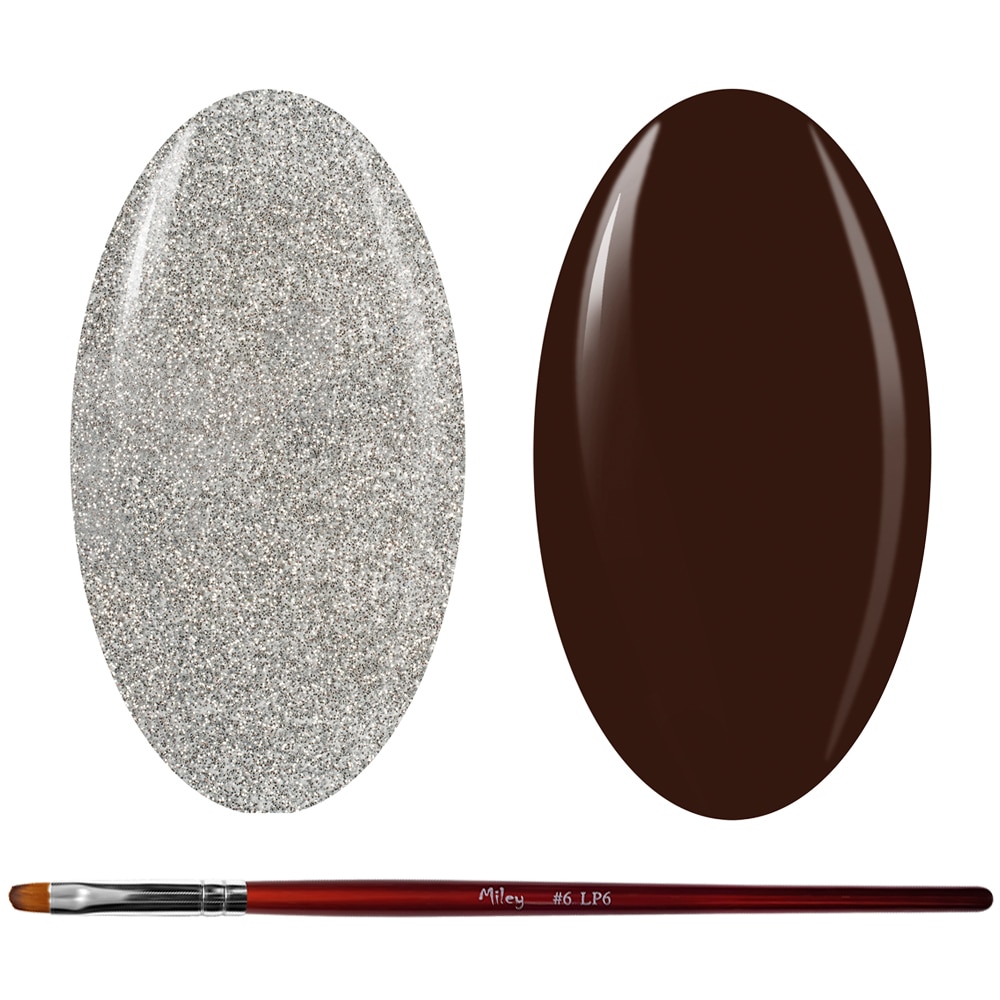 Kit Manichiura Gel Color, 2 Geluri Color si 1 Pensula Gel, K2GP-62G/69