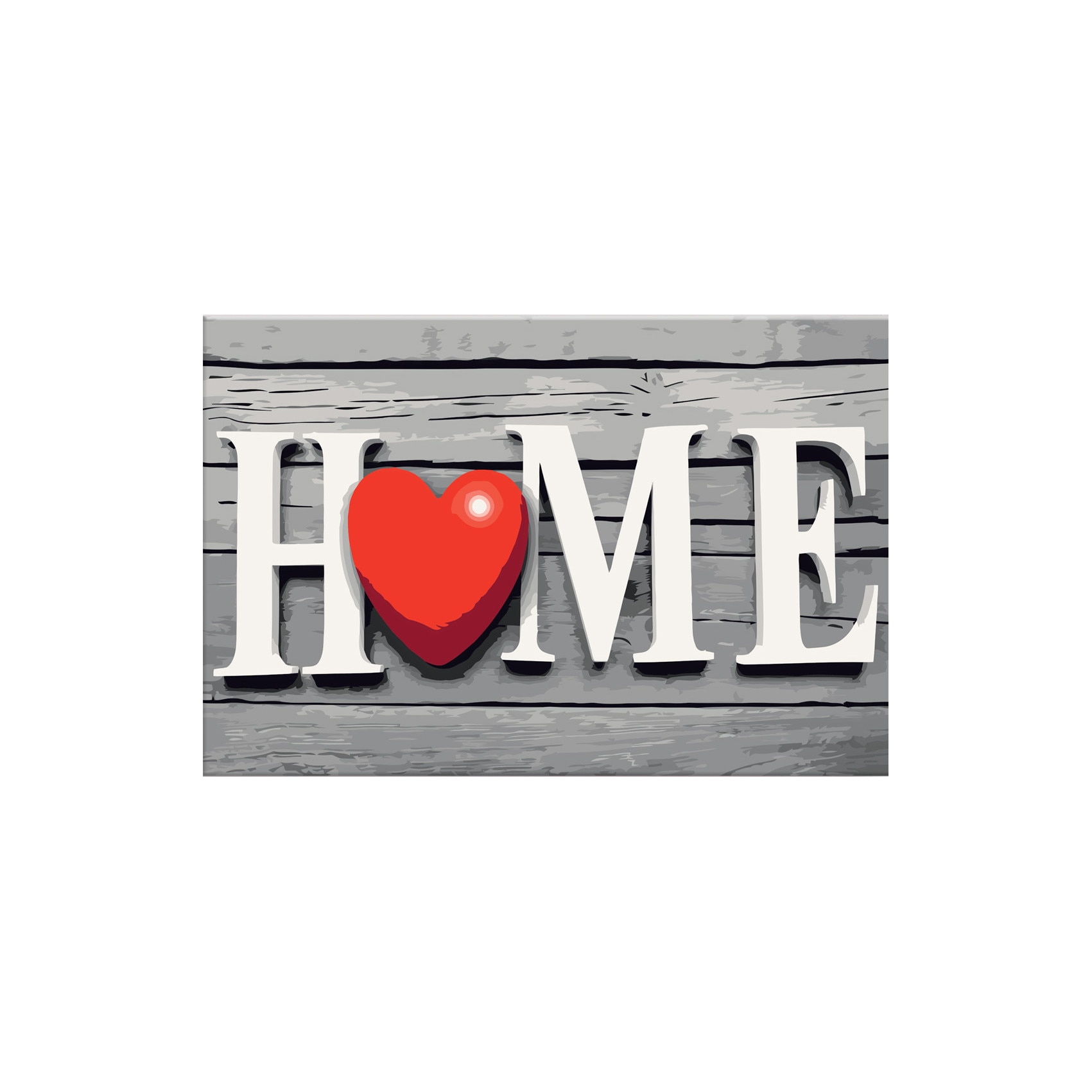 Pictura pe numere - Home with Red Heart - 60x40cm