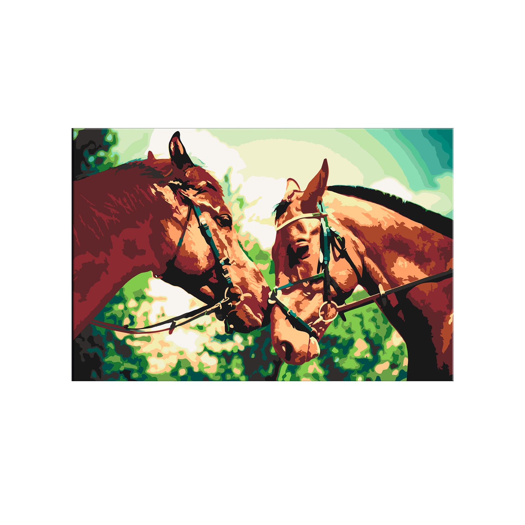 Pictura pe numere - Two Horses - 60x40cm
