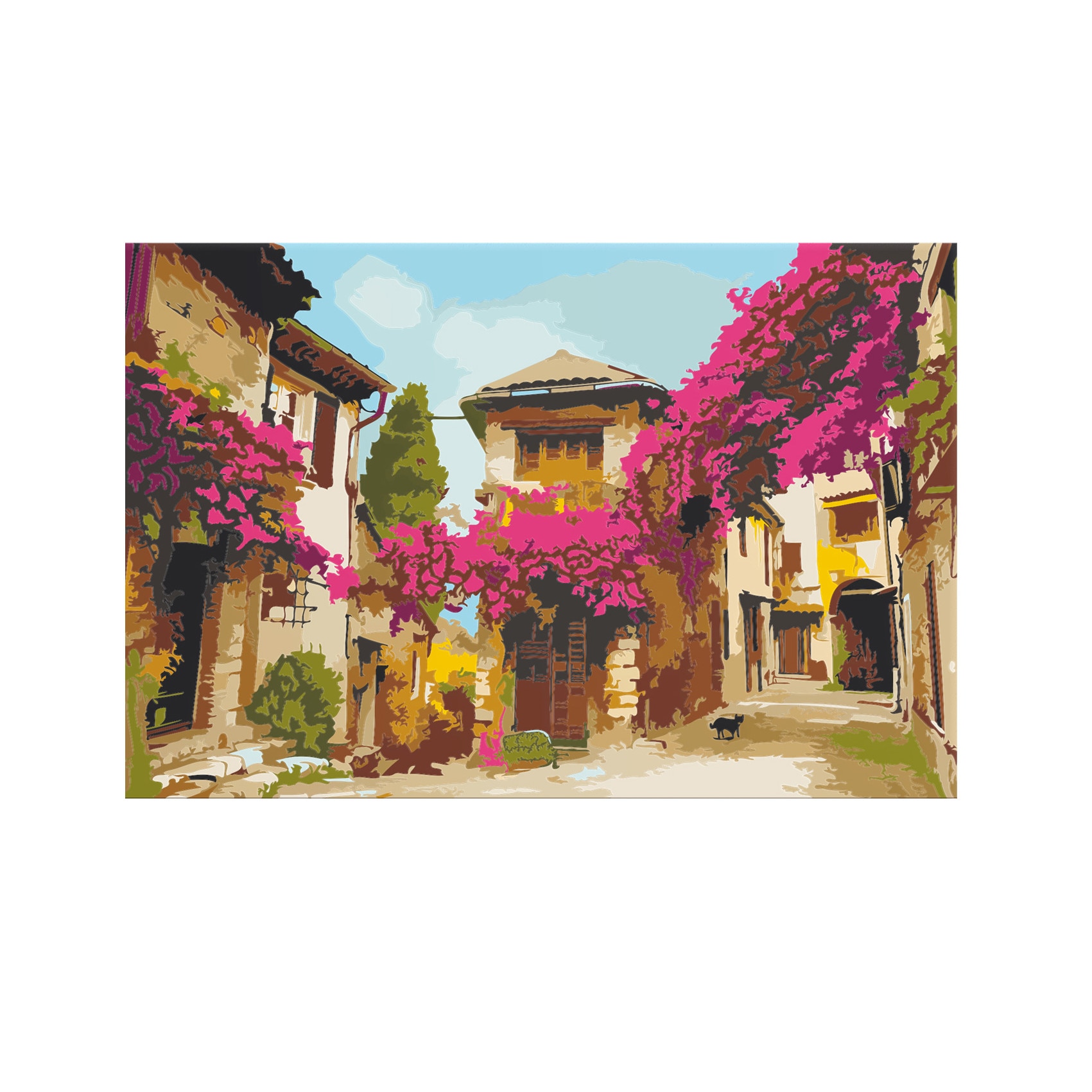 Pictura pe numere - Mediterranean Town - 60x40cm