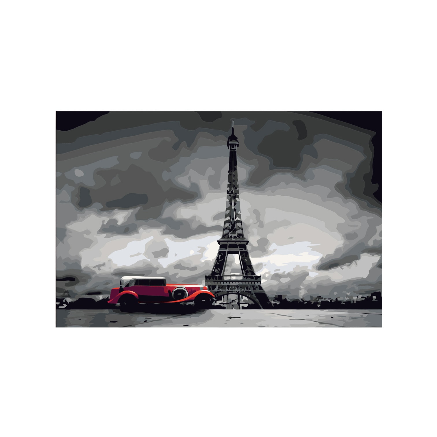 Pictura pe numere - Paris (Red Limousine) - 60x40cm