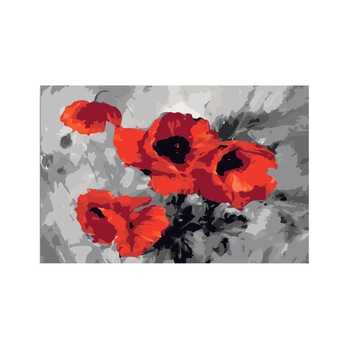 Pictura pe numere - Bouquet of Poppies - 60x40cm Pictura pe numere - Bouquet of Poppies - 60x40cm