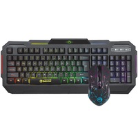Kit Tastatura + Mouse Marvo KM413, iluminare rainbow, Negru