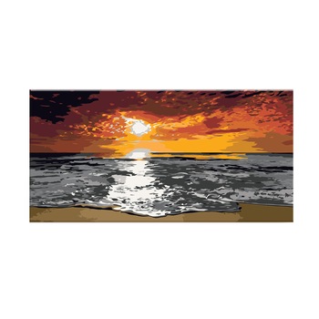 Pictura pe numere - Sea (Sky In Flames) - 80x40cm Pictura pe numere - Sea (Sky In Flames) - 80x40cm