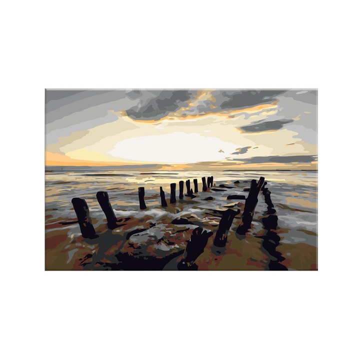 Pictura pe numere - Beach (Sunrise) - 60x40cm