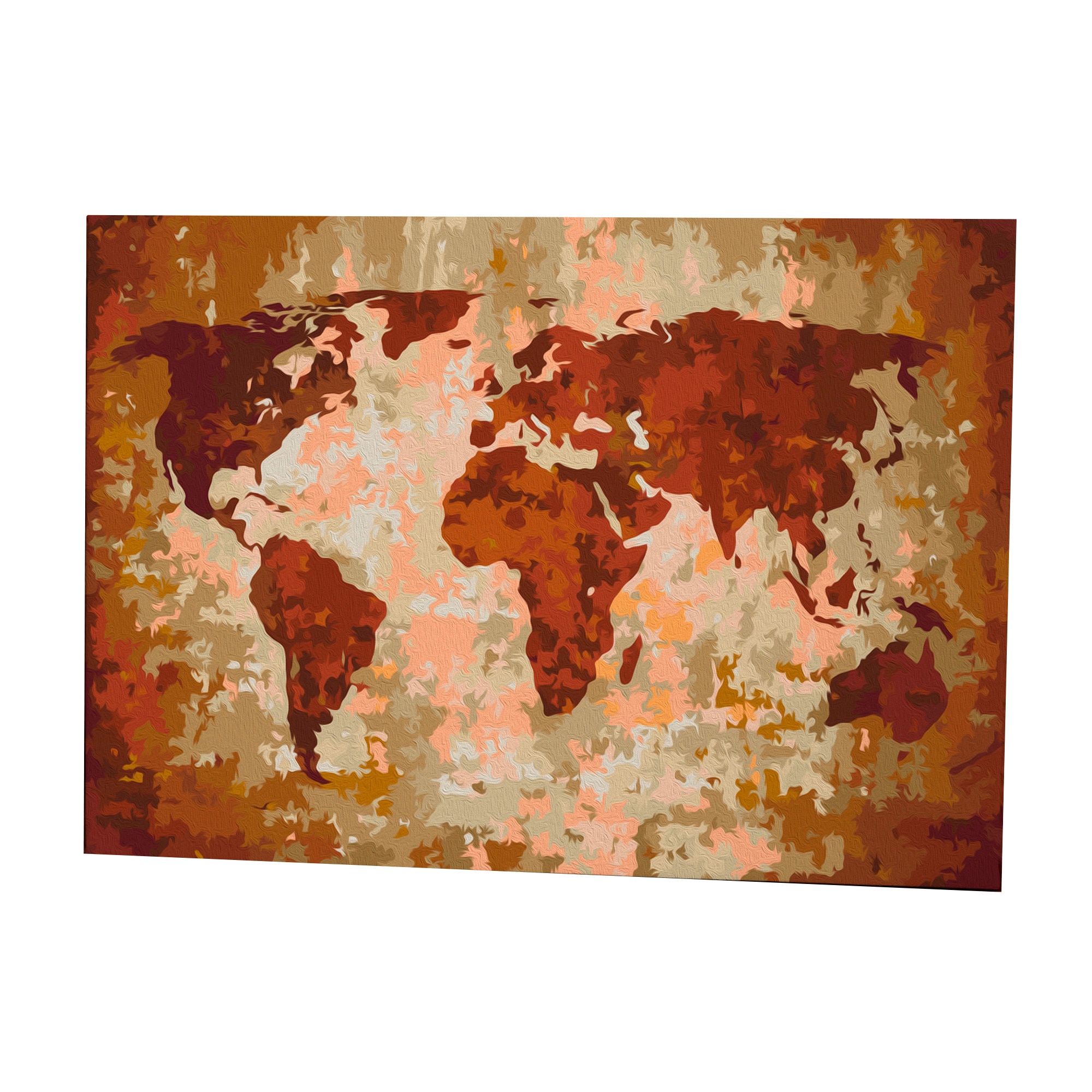 Pictura pe numere - World Map (Earth Colours) - 60x40cm