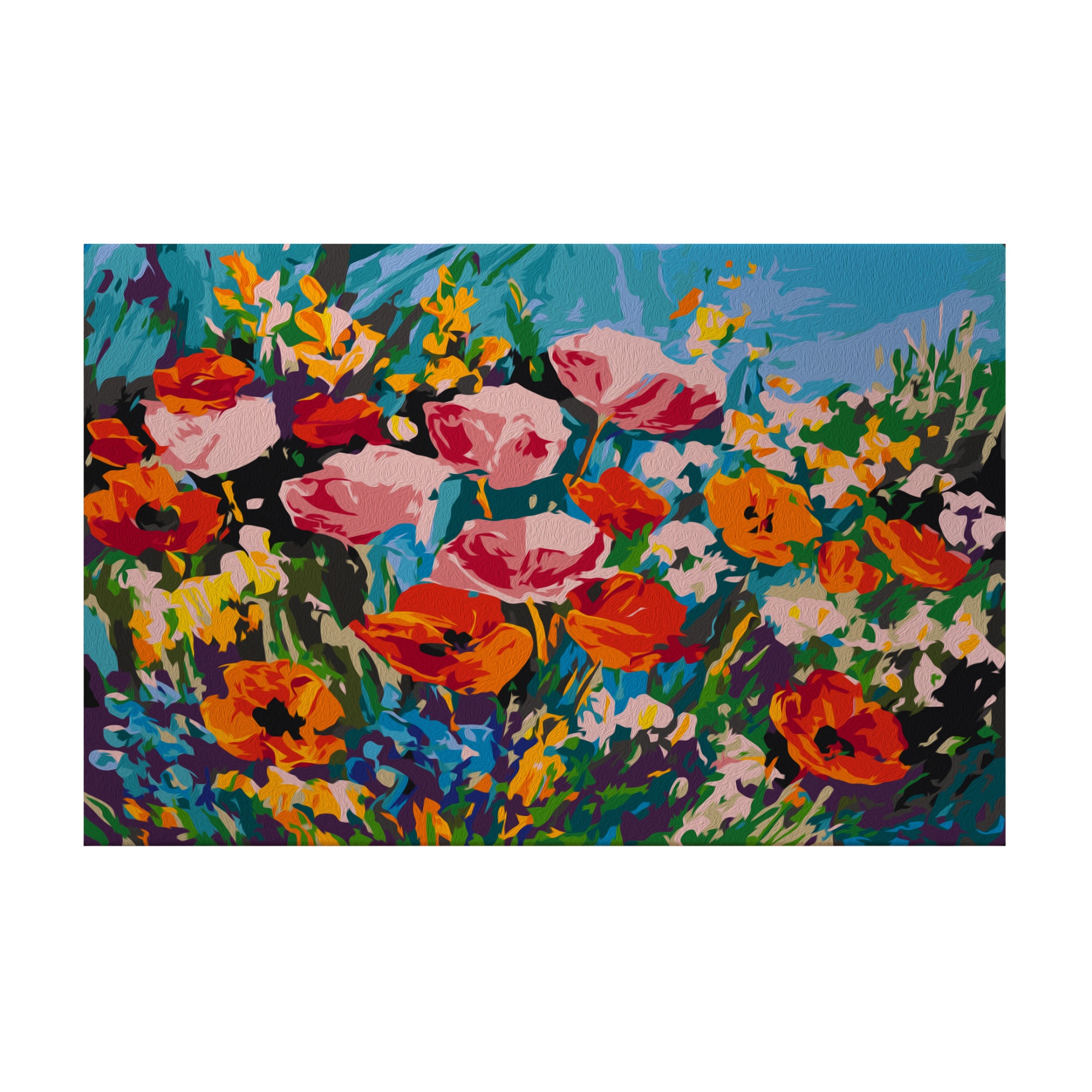 Pictura pe numere - Colourful Meadow Flowers - 60x40cm