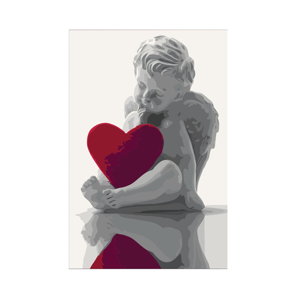 Pictura pe numere - Angel (Red Heart) - 40x60cm